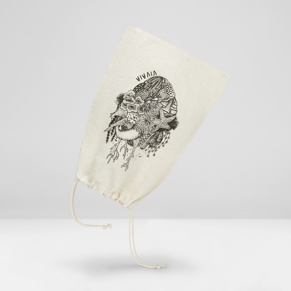Canva Storage Bag in Ocean Heart - Women's Sustainable, Washable and Stylish Knitbags | Vivaia
