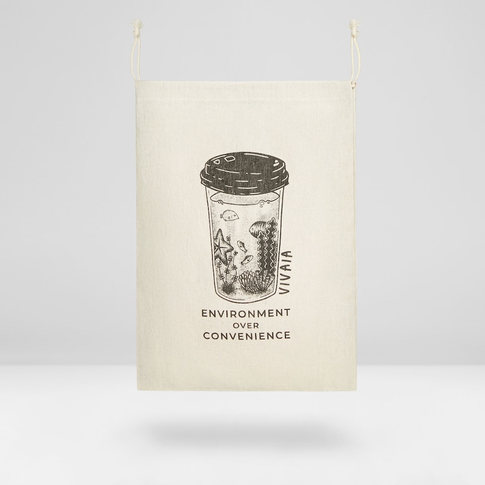 Canva Storage Bag in Nature Cup-Sustainable, Washable Knitbags | VIVAIA