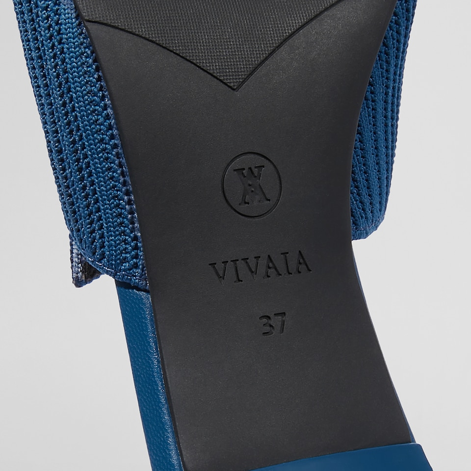 Jade Square-toe Heeled Sandals in Denim Blue | Women's Sustainable and Stylish Shoes | VIVAIA