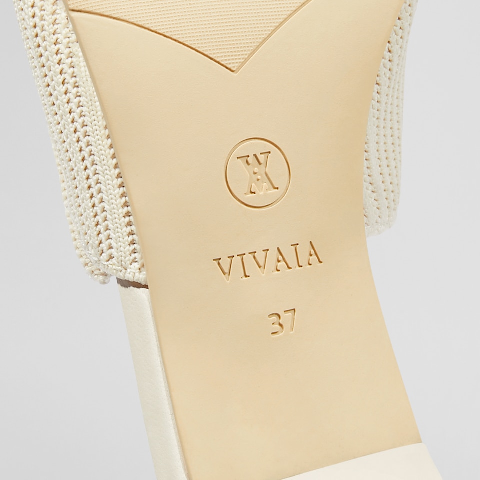 Jade Square-toe Heeled Sandals in Cream Ivory | Women's Sustainable and Stylish Shoes | VIVAIA