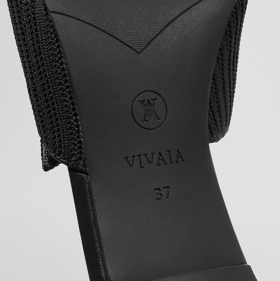 Jade Square-toe Heeled Sandals in Deep Ebony | Women's Sustainable and Stylish Black Shoes | VIVAIA