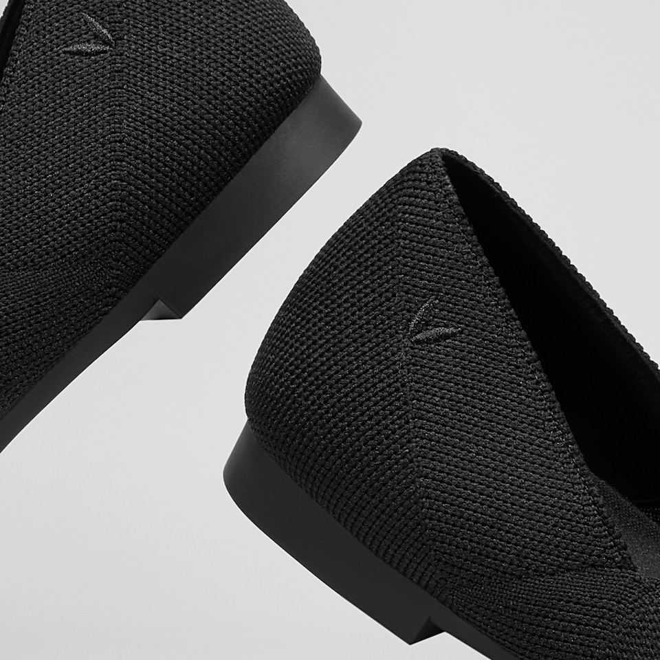 Varun Pointy Flats in Deep Ebony | Women's Sustainable, Washable and Stylish Shoes | VIVAIA