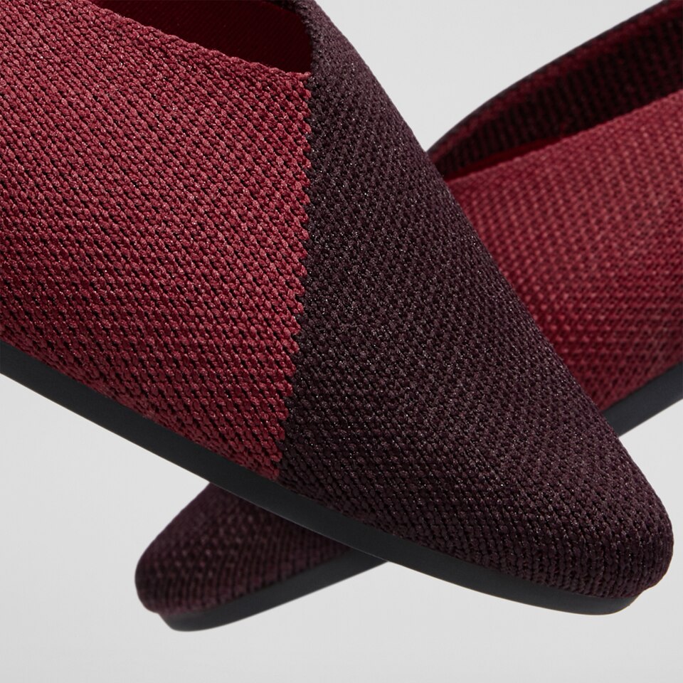 Valencia Pointy Flats in Bordeaux Red | Women's Sustainable, Washable and Stylish Shoes | VIVAIA