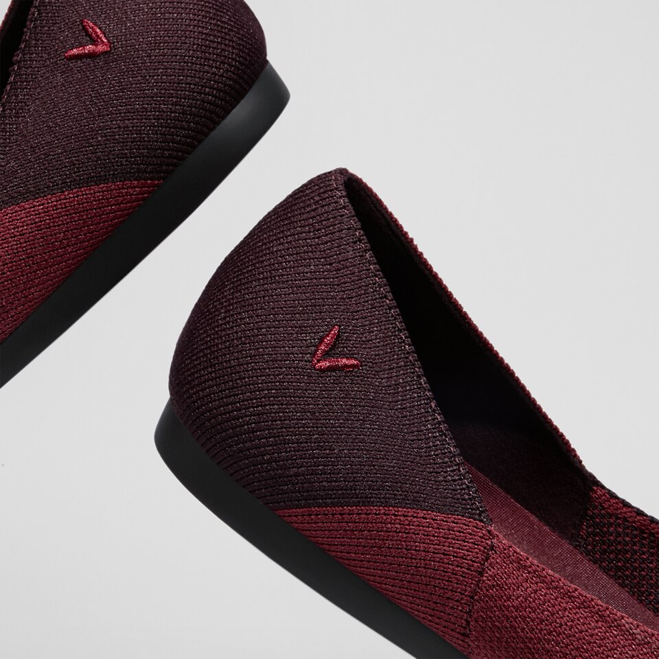 Valencia Pointy Flats in Bordeaux Red | Women's Sustainable, Washable and Stylish Shoes | VIVAIA
