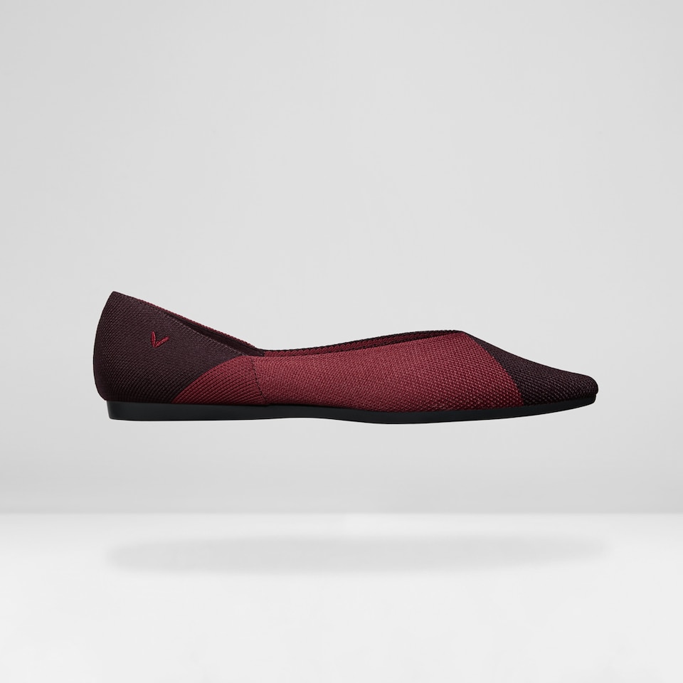 Valencia Pointy Flats in Bordeaux Red | Women's Sustainable, Washable and Stylish Shoes | VIVAIA