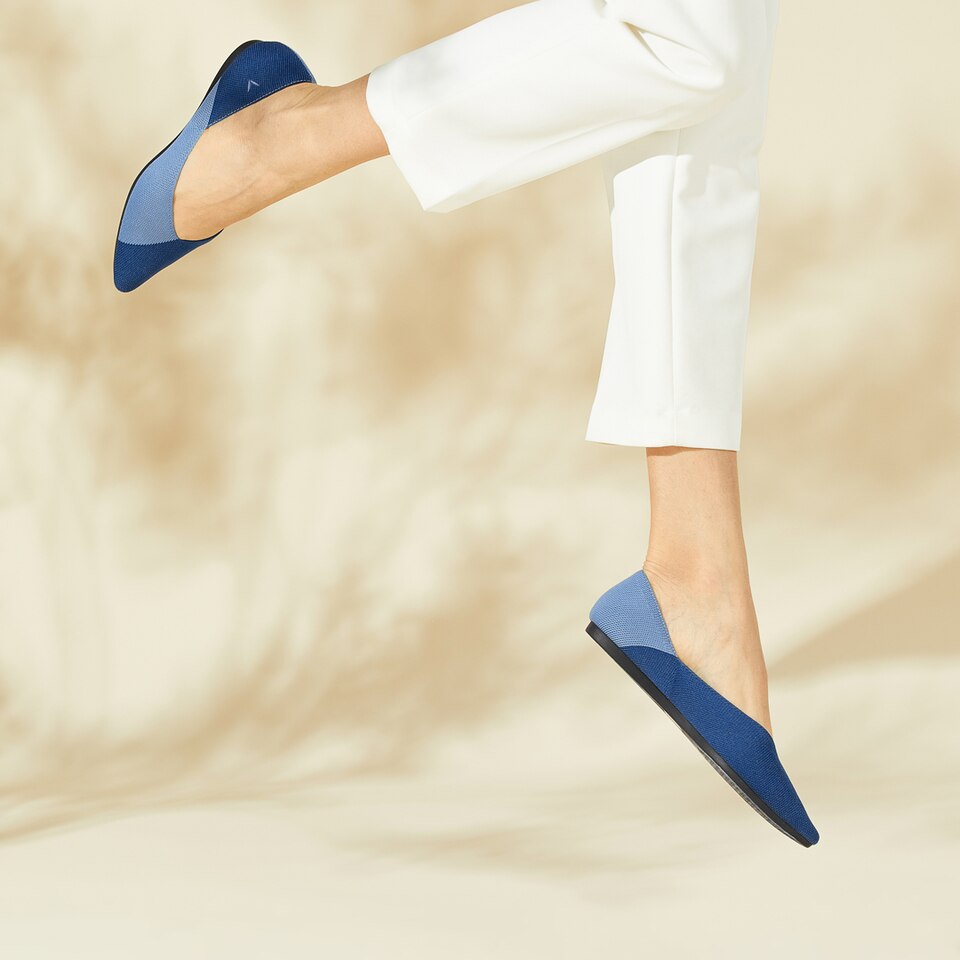 Valencia Pointy Flats in Cornflower Ocean | Women's Sustainable, Washable and Stylish Shoes | VIVAIA