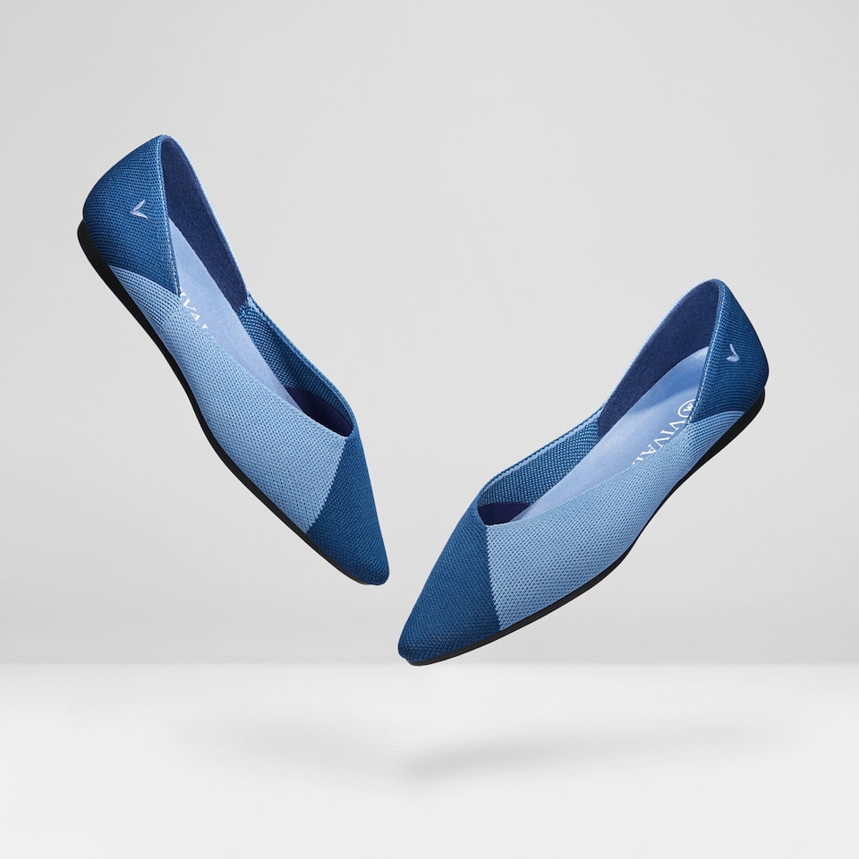 Valencia Pointy Flats in Cornflower Ocean | Women's Sustainable, Washable and Stylish Shoes | VIVAIA
