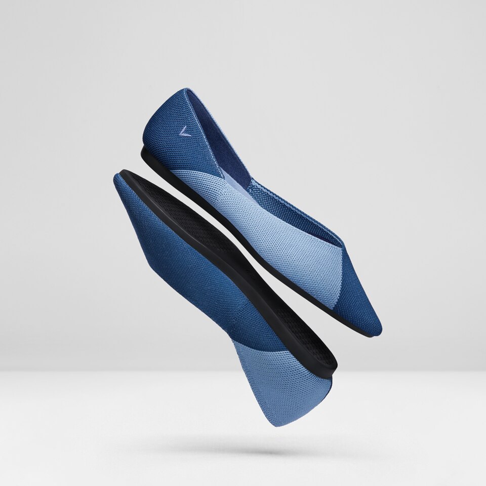Valencia Pointy Flats in Cornflower Ocean | Women's Sustainable, Washable and Stylish Shoes | VIVAIA