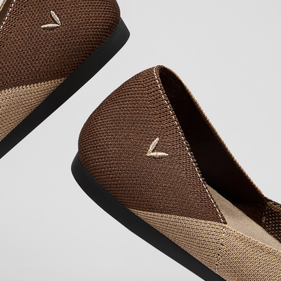 Valencia Pointy Flats in Tan Russet | Women's Sustainable, Washable and Stylish Shoes | VIVAIA