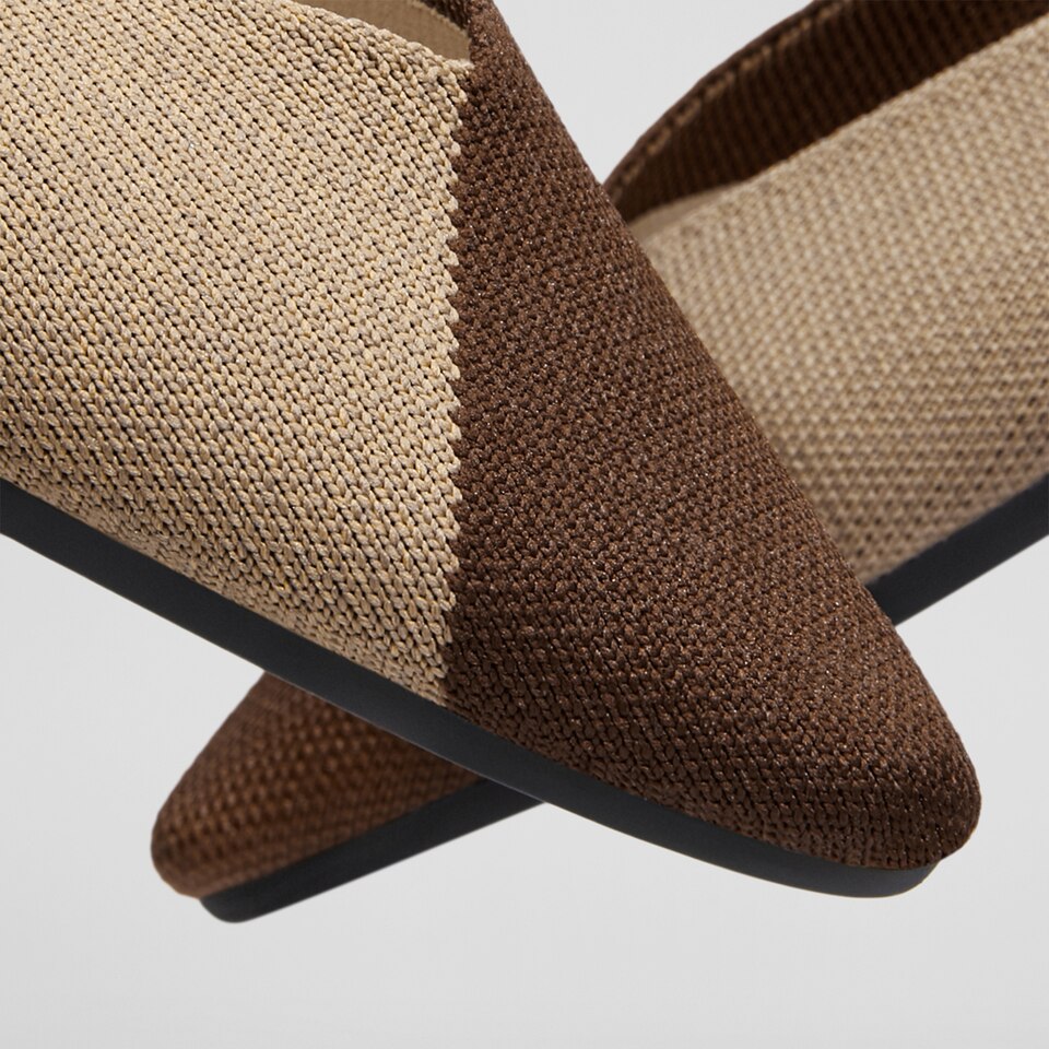 Valencia Pointy Flats in Tan Russet | Women's Sustainable, Washable and Stylish Shoes | VIVAIA
