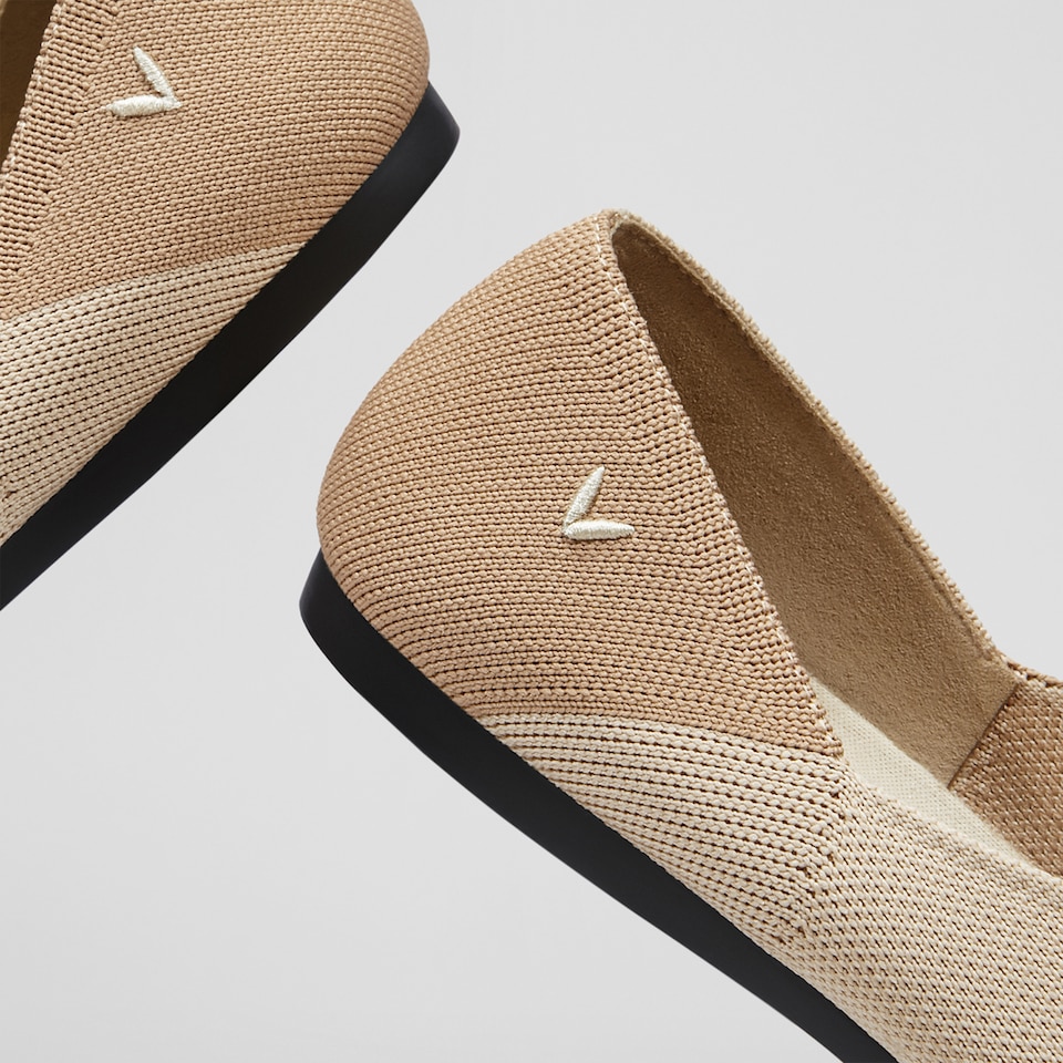 Valencia Pointy Flats in Wheat Natural | Women's Sustainable, Washable and Stylish Shoes | VIVAIA