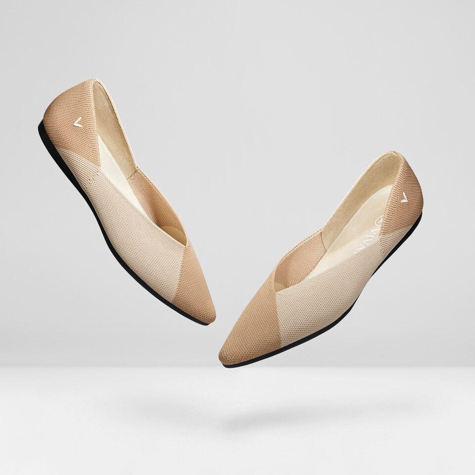 Valencia Pointy Flats in Wheat Natural | Women's Sustainable, Washable and Stylish Shoes | VIVAIA