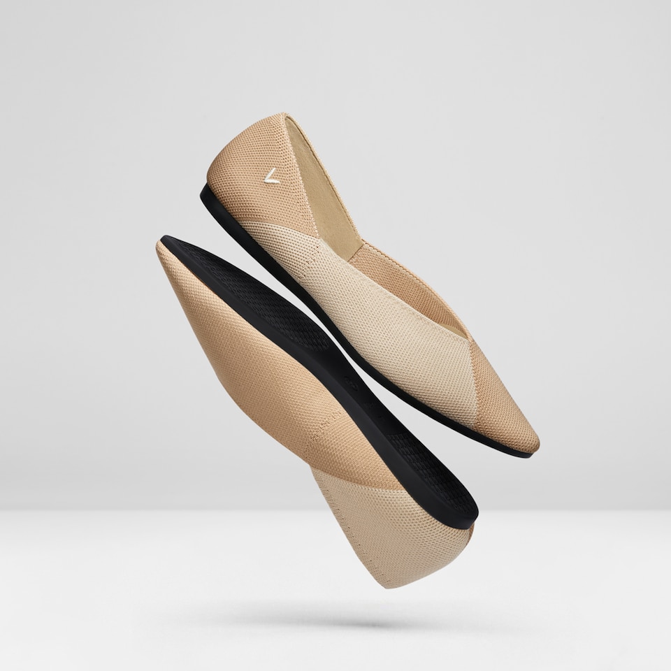 Valencia Pointy Flats in Wheat Natural | Women's Sustainable, Washable and Stylish Shoes | VIVAIA