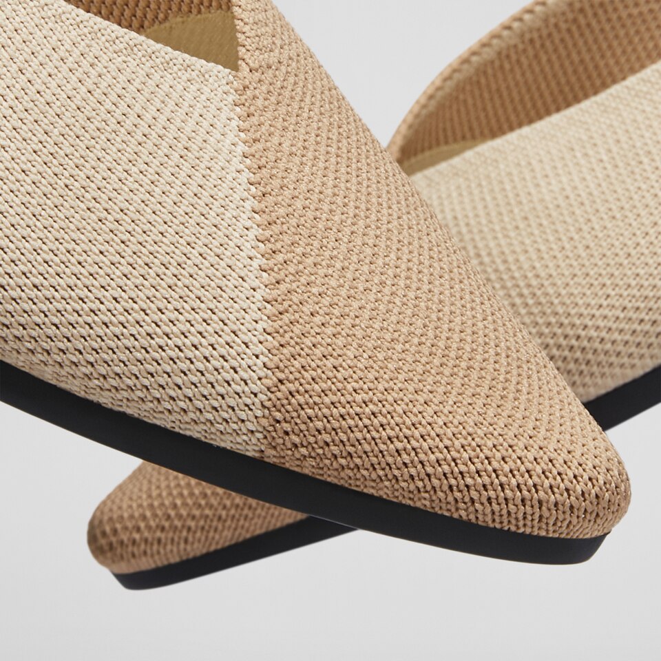 Valencia Pointy Flats in Wheat Natural | Women's Sustainable, Washable and Stylish Shoes | VIVAIA