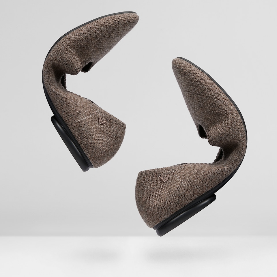 Tamia Wool Round-toe Flats in Coffee Brown | Women's Sustainable, Washable and Stylish Shoes | VIVAIA