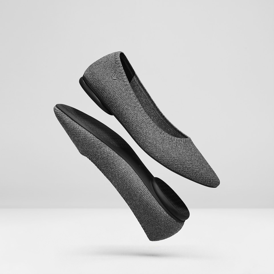 Tamia Round-toe Flats in Rich Grey | Women's Sustainable, Washable and Stylish Shoes | VIVAIA