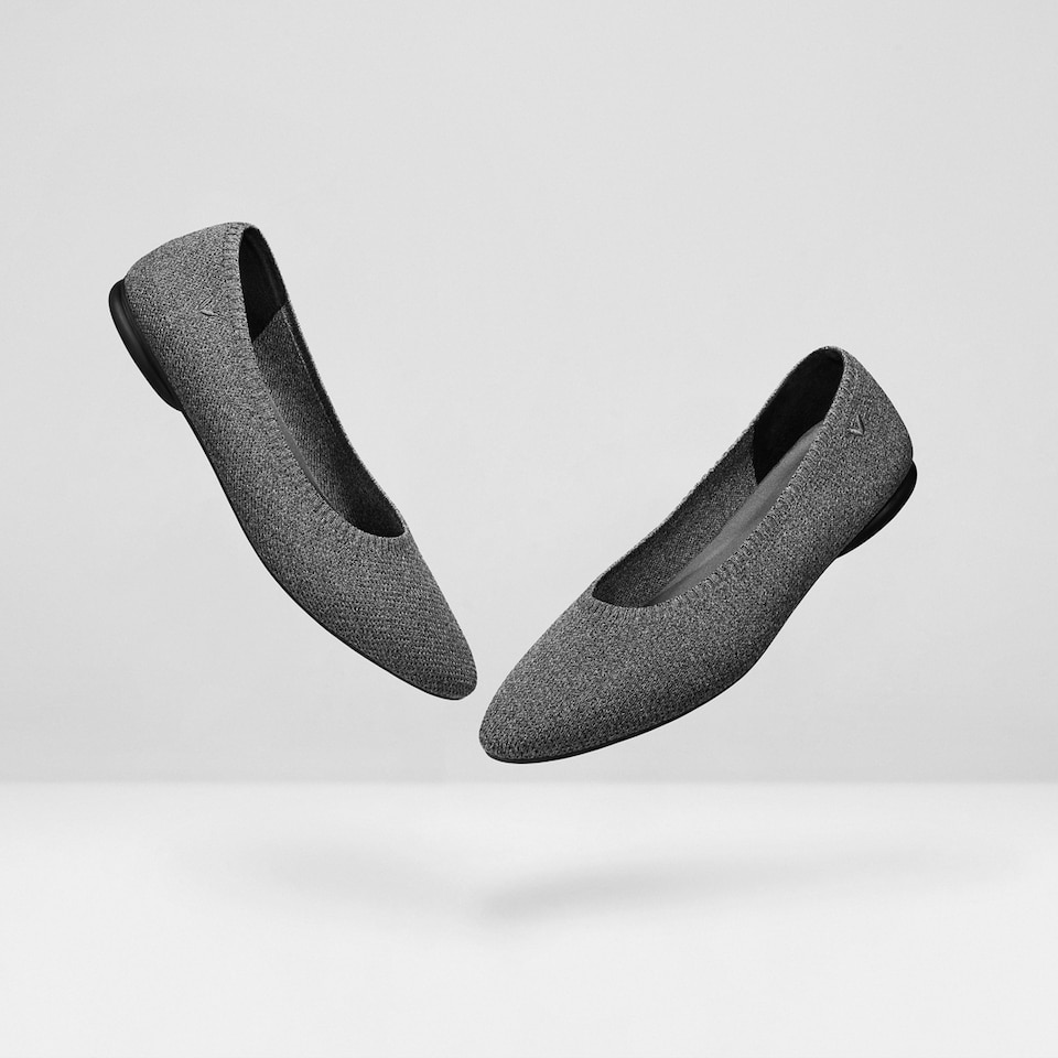 Tamia Round-toe Flats in Rich Grey | Women's Sustainable, Washable and Stylish Shoes | VIVAIA