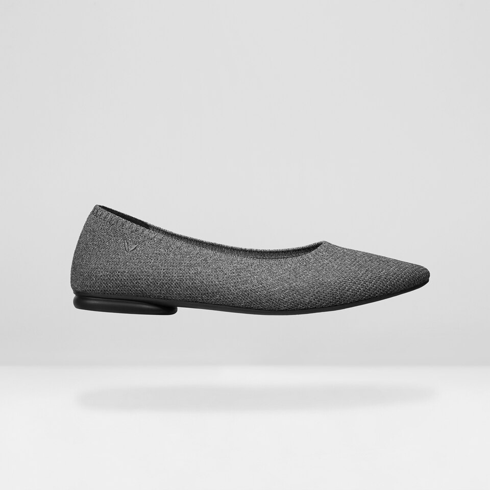 Tamia Round-toe Flats in Rich Grey | Women's Sustainable, Washable and Stylish Shoes | VIVAIA