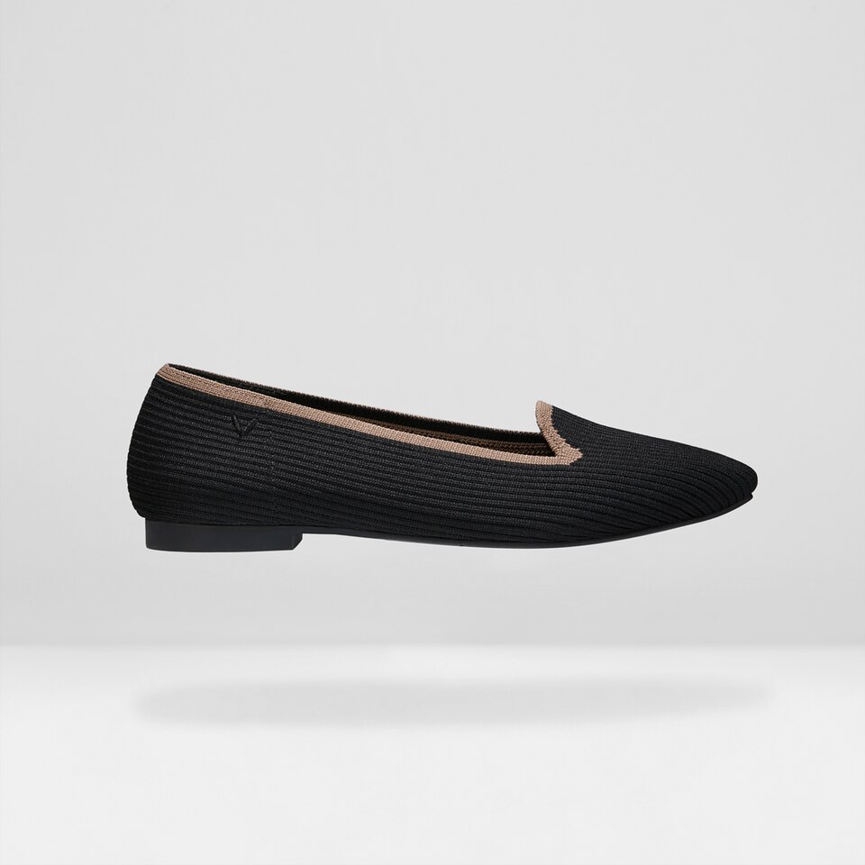 Sylvia Square-toe Loafers in Charcoal Black | Women's Sustainable, Washable and Stylish Shoes | VIVAIA
