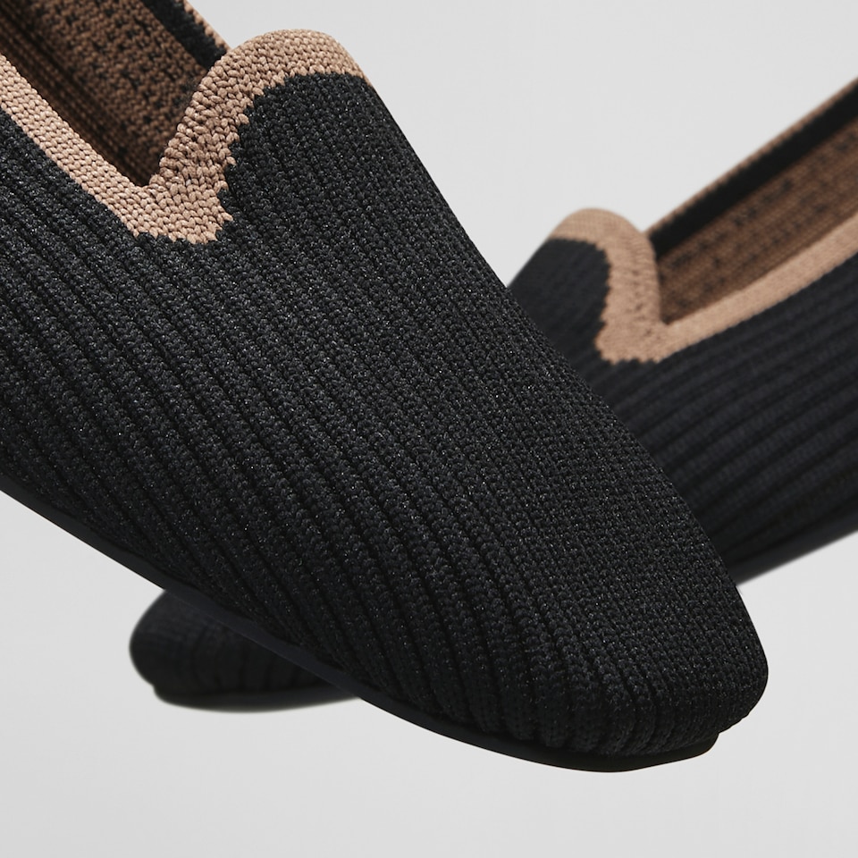 Sylvia Square-toe Loafers in Charcoal Black | Women's Sustainable, Washable and Stylish Shoes | VIVAIA