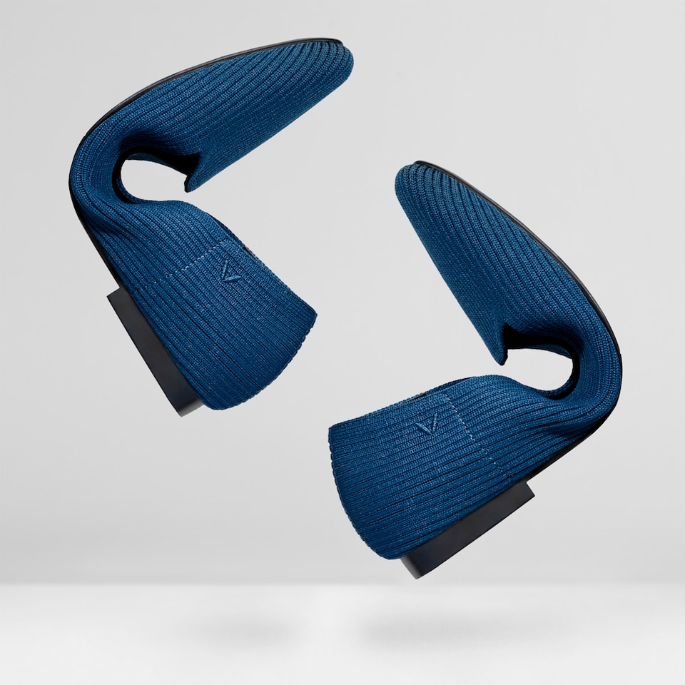 Sylvia Square-toe Loafers in Marine Blue | Women's Sustainable, Washable and Stylish Shoes | VIVAIA