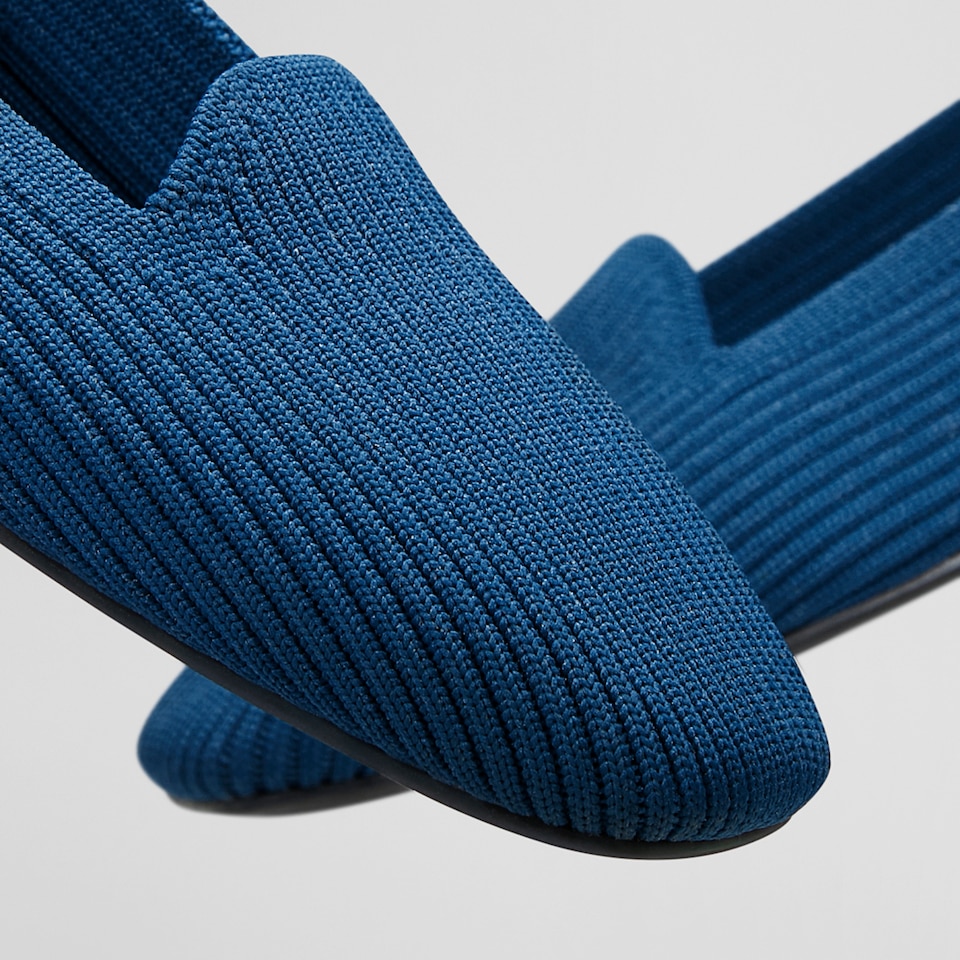 Sylvia Square-toe Loafers in Marine Blue | Women's Sustainable, Washable and Stylish Shoes | VIVAIA