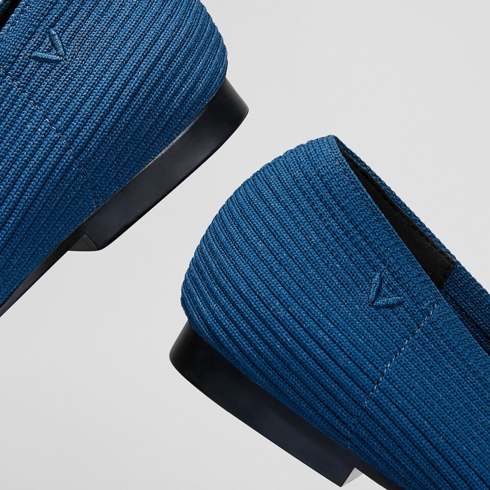 Sylvia Square-toe Loafers in Marine Blue | Women's Sustainable, Washable and Stylish Shoes | VIVAIA
