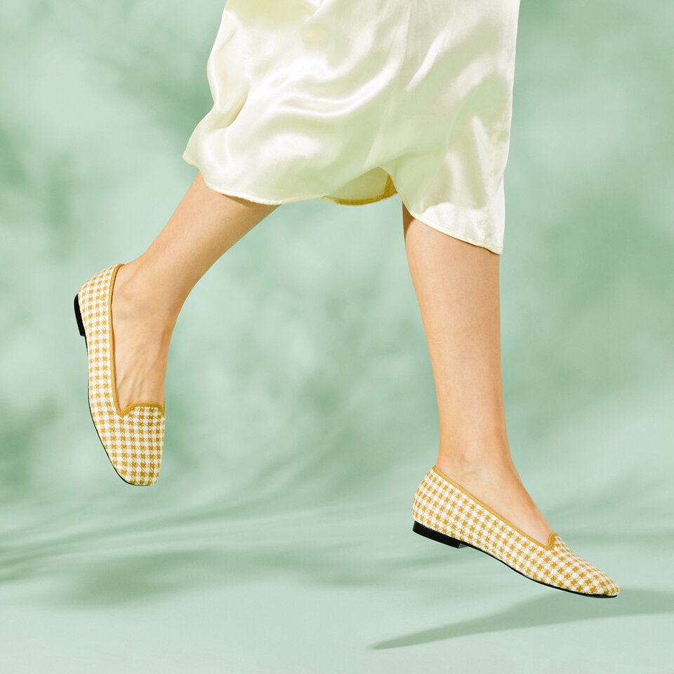 Sylvia Square-toe Loafers in Tuscany Yellow | Women's Sustainable, Washable and Stylish Shoes | VIVAIA