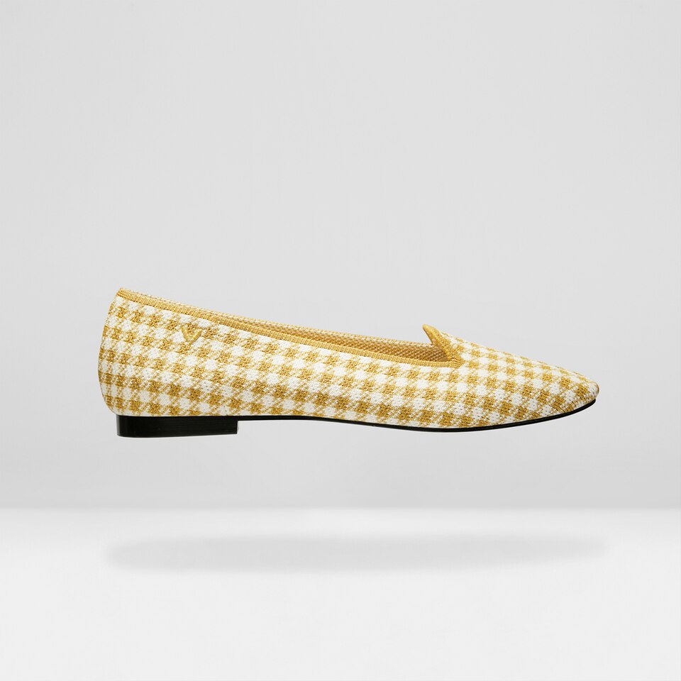 Sylvia Square-toe Loafers in Tuscany Yellow | Women's Sustainable, Washable and Stylish Shoes | VIVAIA