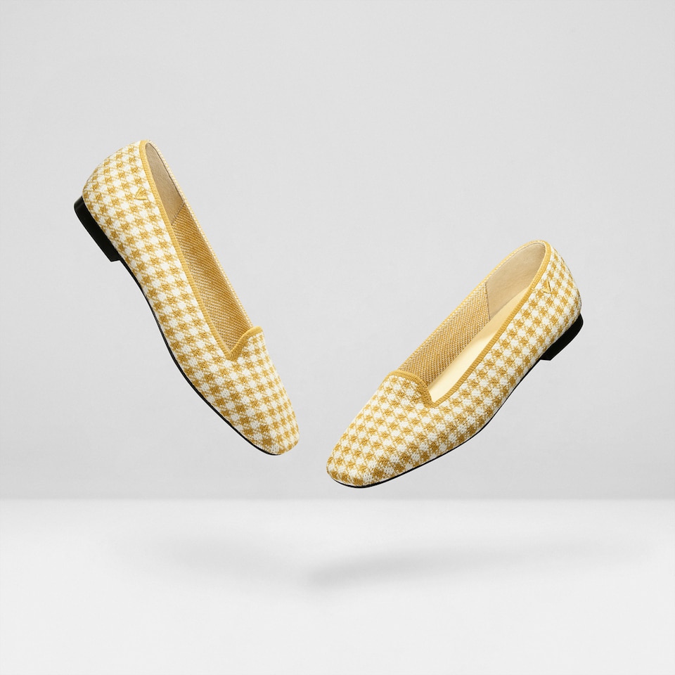 Sylvia Square-toe Loafers in Tuscany Yellow | Women's Sustainable, Washable and Stylish Shoes | VIVAIA