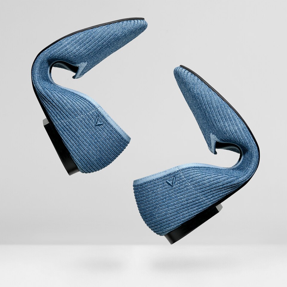 Sylvia Square-toe Loafers in Denim Blue | Women's Sustainable, Washable and Stylish Shoes | VIVAIA