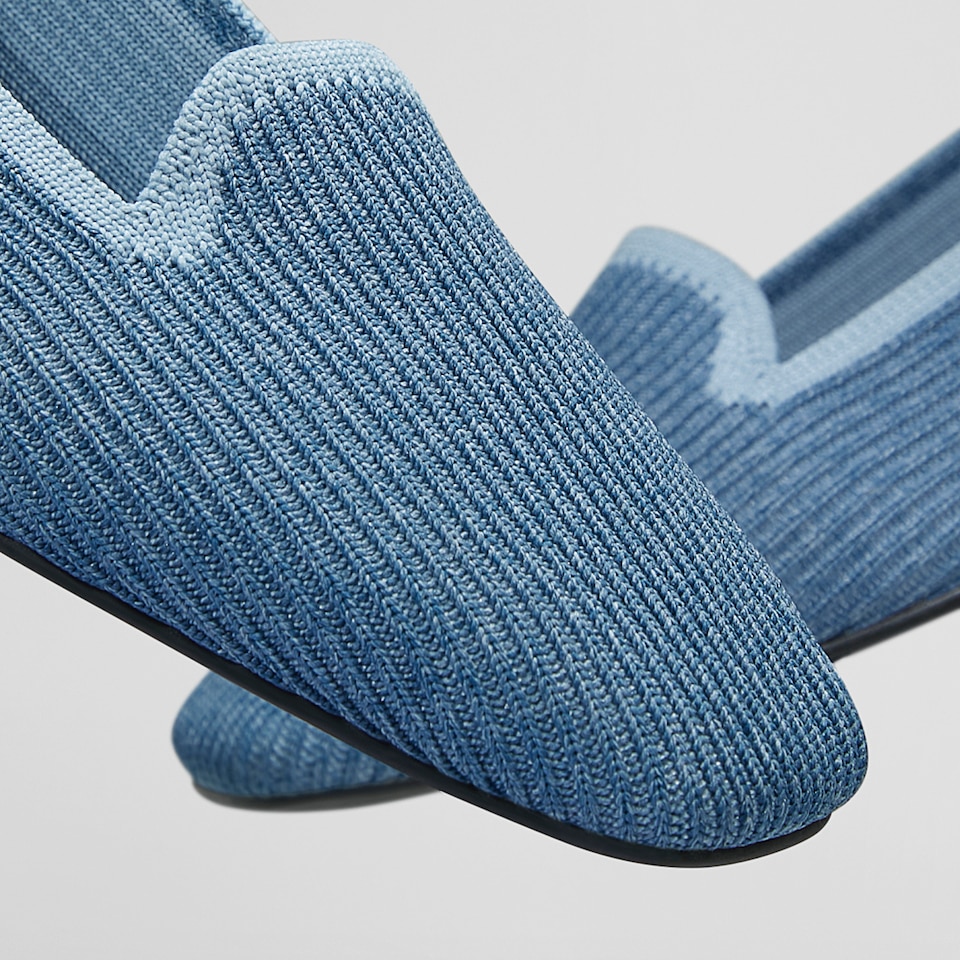 Sylvia Square-toe Loafers in Denim Blue | Women's Sustainable, Washable and Stylish Shoes | VIVAIA