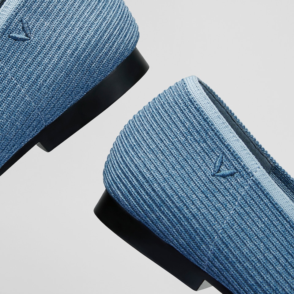Sylvia Square-toe Loafers in Denim Blue | Women's Sustainable, Washable and Stylish Shoes | VIVAIA