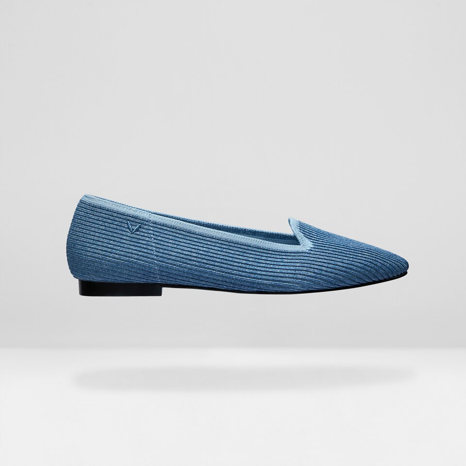 Sylvia Square-toe Loafers in Denim Blue | Women's Sustainable, Washable and Stylish Shoes | VIVAIA