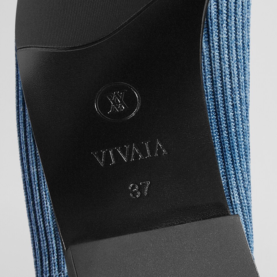 Sylvia Square-toe Loafers in Denim Blue | Women's Sustainable, Washable and Stylish Shoes | VIVAIA