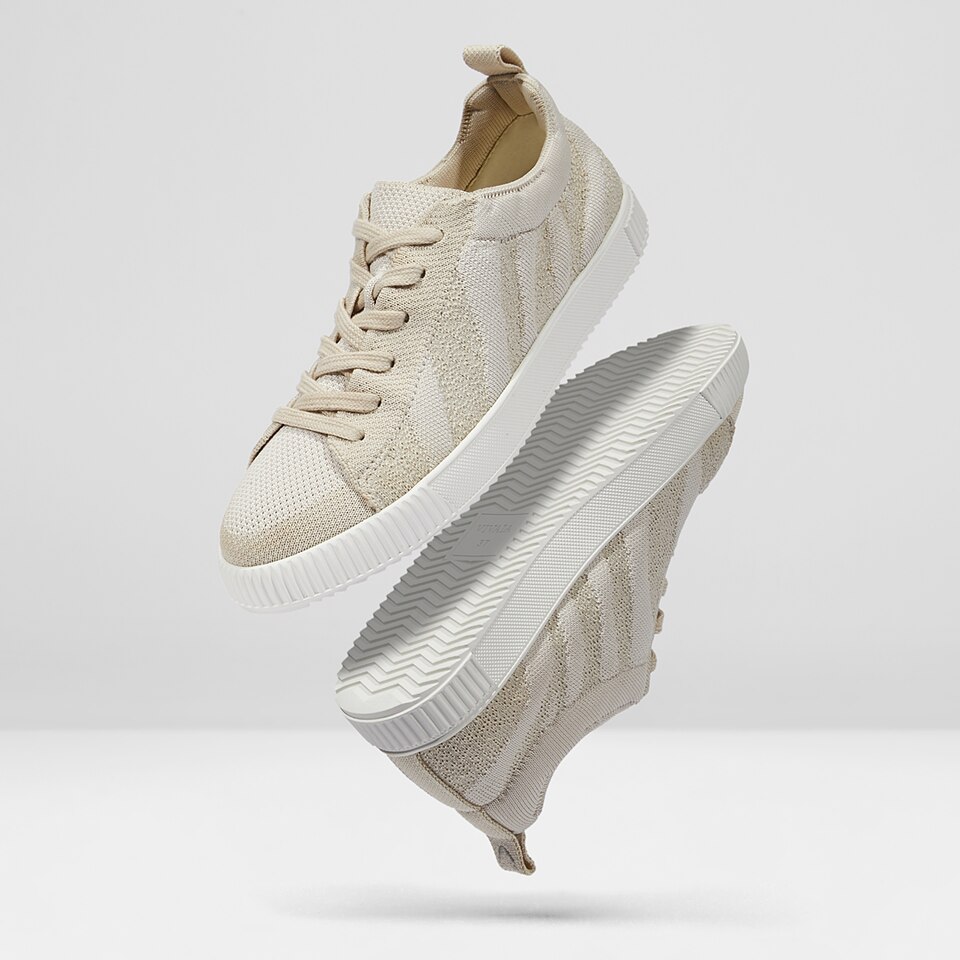 Moira Lace-up Sneakers in Cream Ivory | Women's Sustainable, Washable and Stylish Shoes | VIVAIA
