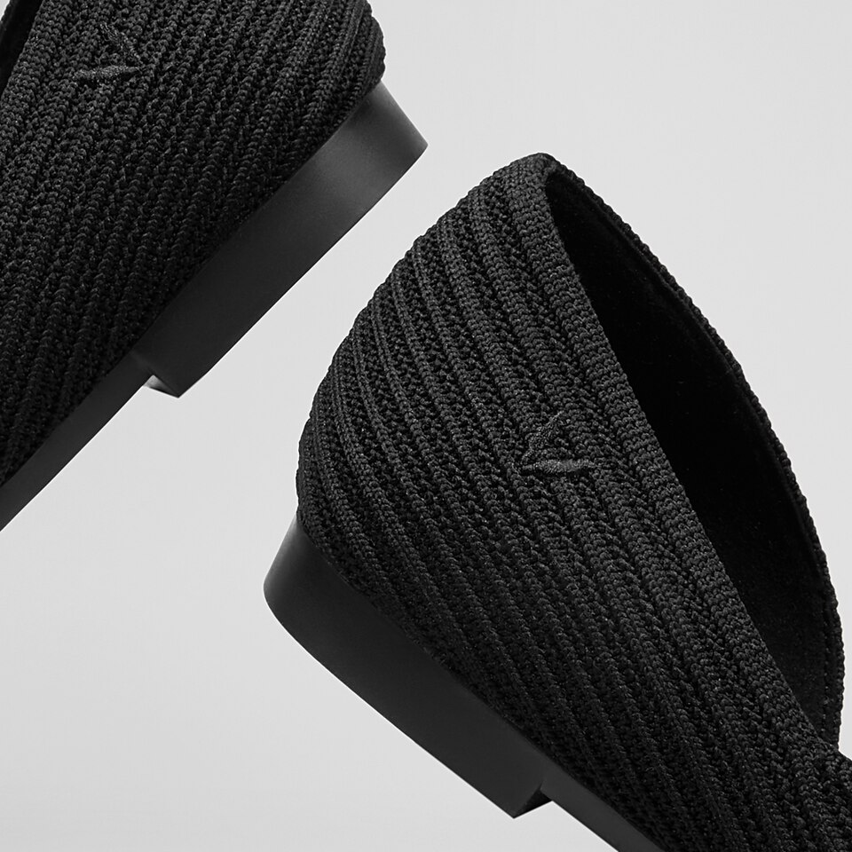 Melia Pointy Flats in Black | Women's Sustainable, Washable and Stylish Black Shoes | VIVAIA