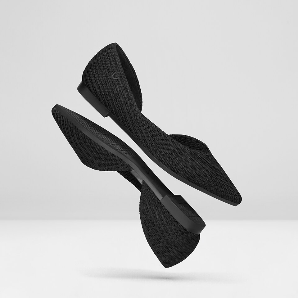 Melia Pointy Flats in Black | Women's Sustainable, Washable and Stylish Black Shoes | VIVAIA
