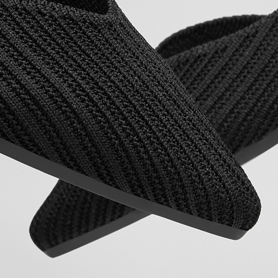 Melia Pointy Flats in Black | Women's Sustainable, Washable and Stylish Black Shoes | VIVAIA