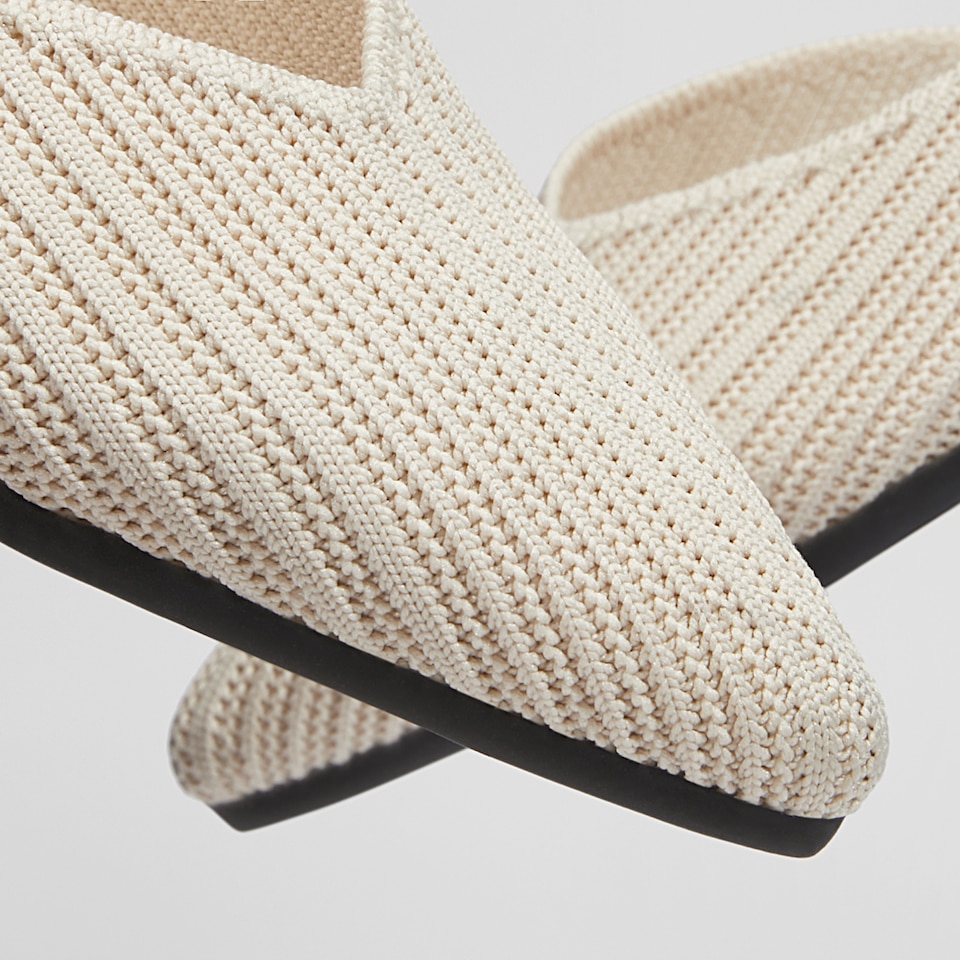 Melia Pointy Flats in Cream Ivory | Women's Sustainable, Washable and Stylish Black Shoes | VIVAIA