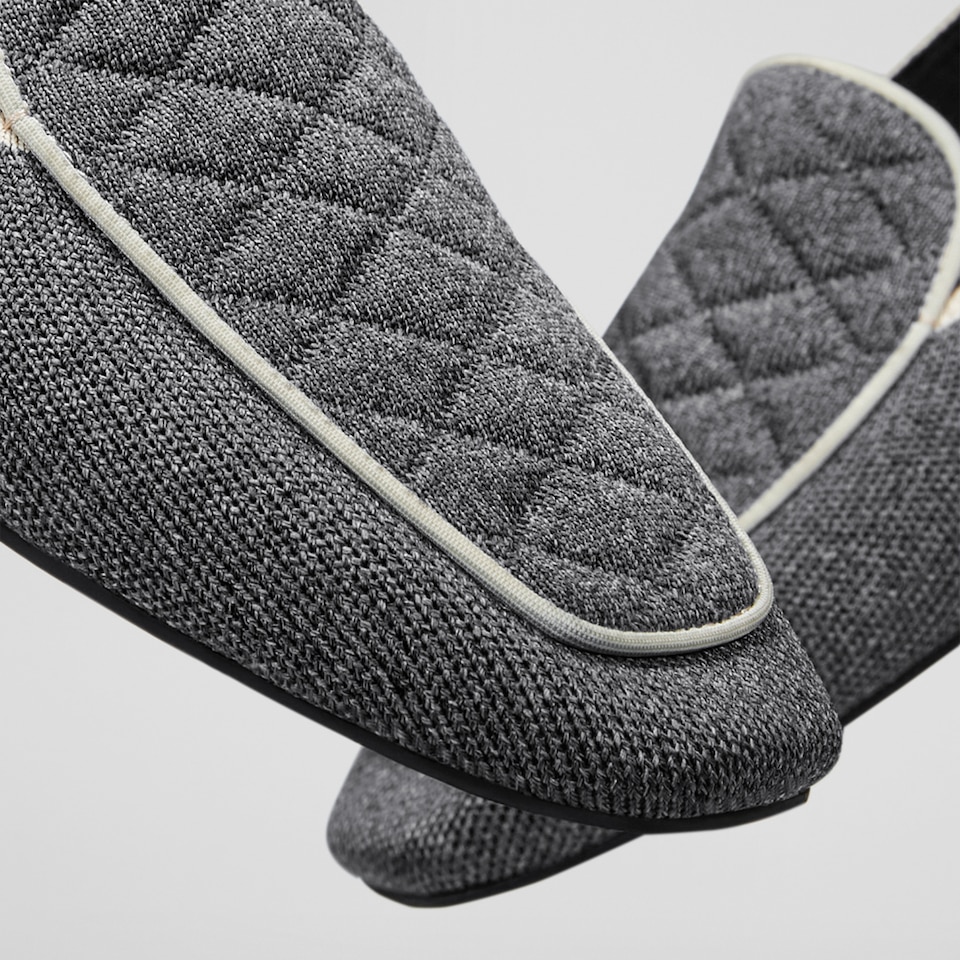 Leona Square-toe Loafers in Rich Grey | Women's Sustainable, Washable and Stylish Shoes | VIVAIA