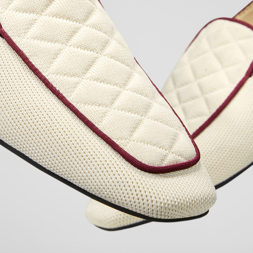 Leona Square-toe Loafers in Cream Ivory | Women's Sustainable, Washable and Stylish Shoes | VIVAIA