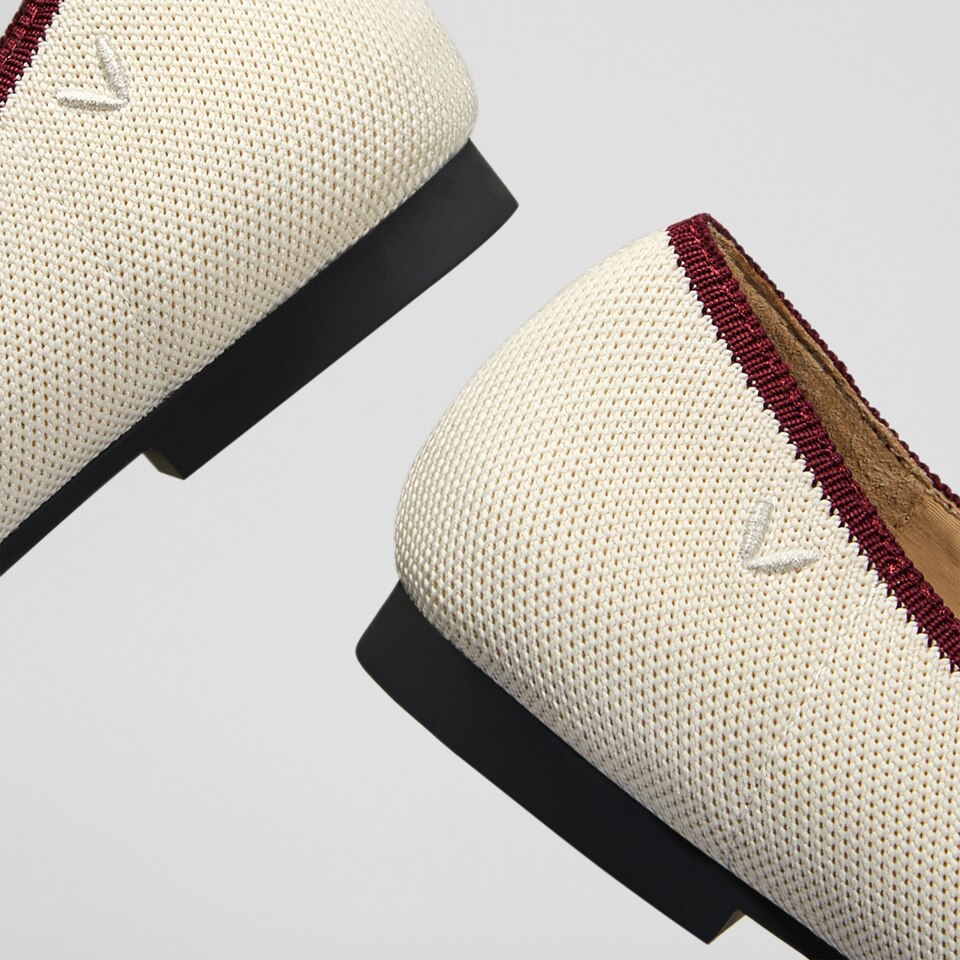 Leona Square-toe Loafers in Cream Ivory | Women's Sustainable, Washable and Stylish Shoes | VIVAIA