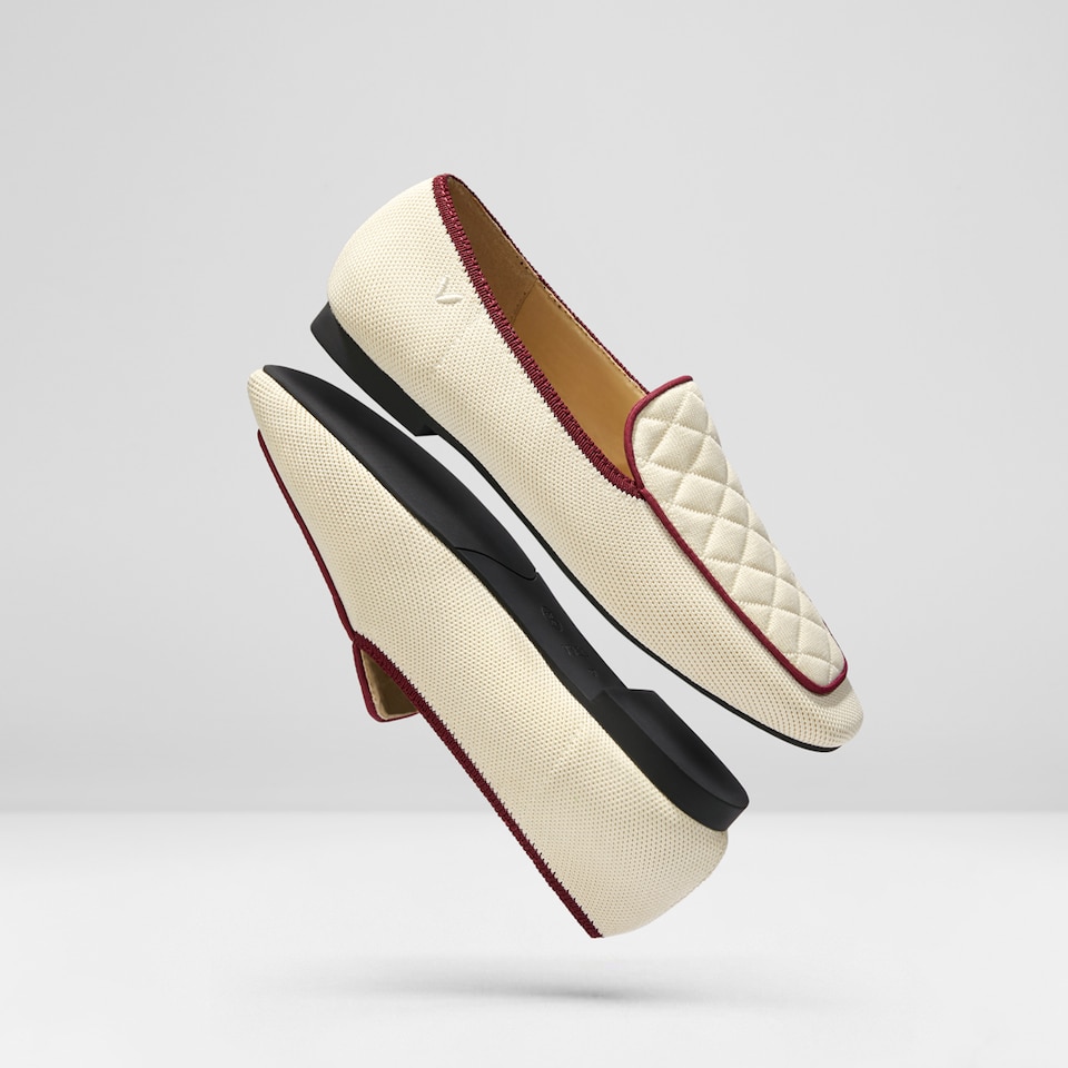 Leona Square-toe Loafers in Cream Ivory | Women's Sustainable, Washable and Stylish Shoes | VIVAIA