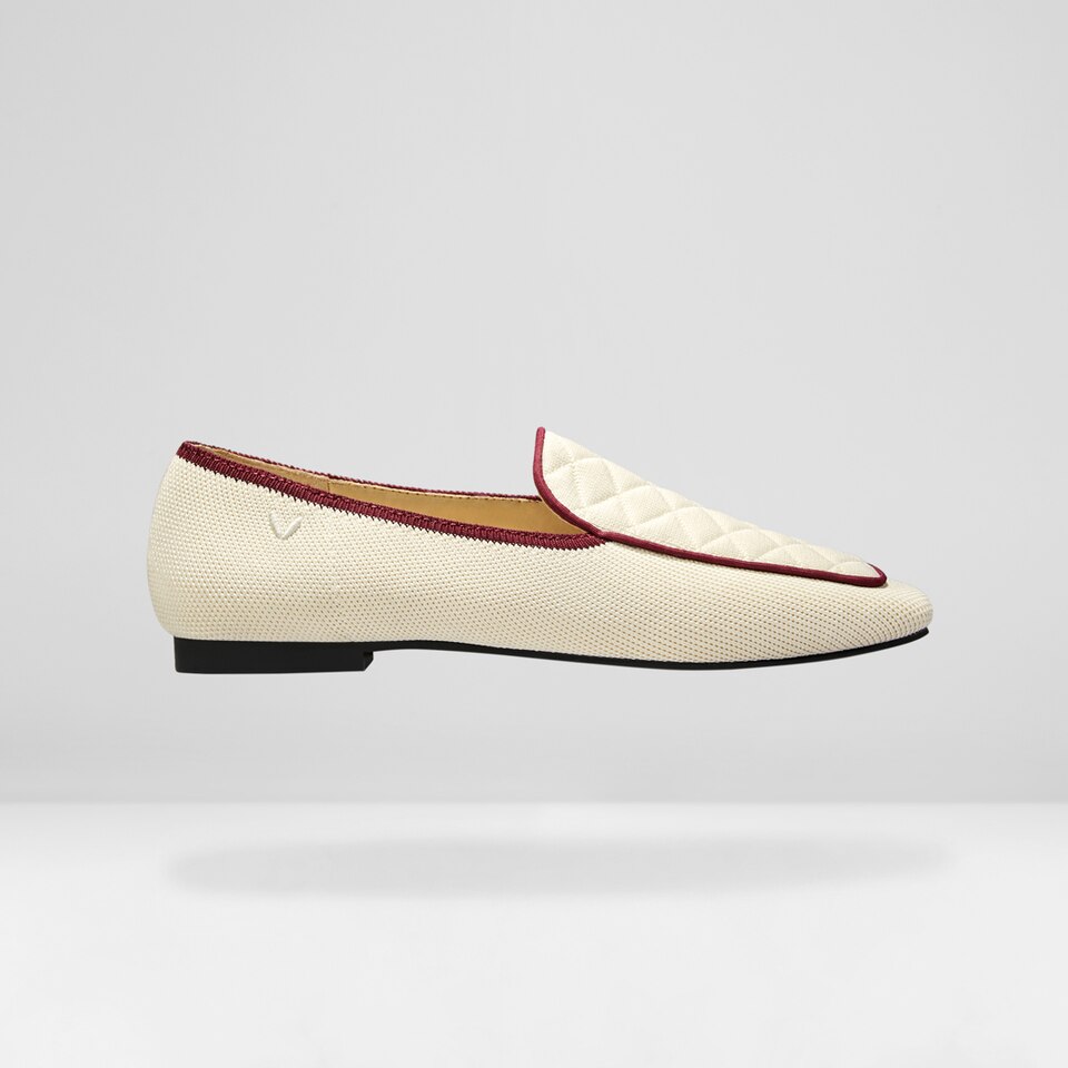 Leona Square-toe Loafers in Cream Ivory | Women's Sustainable, Washable and Stylish Shoes | VIVAIA
