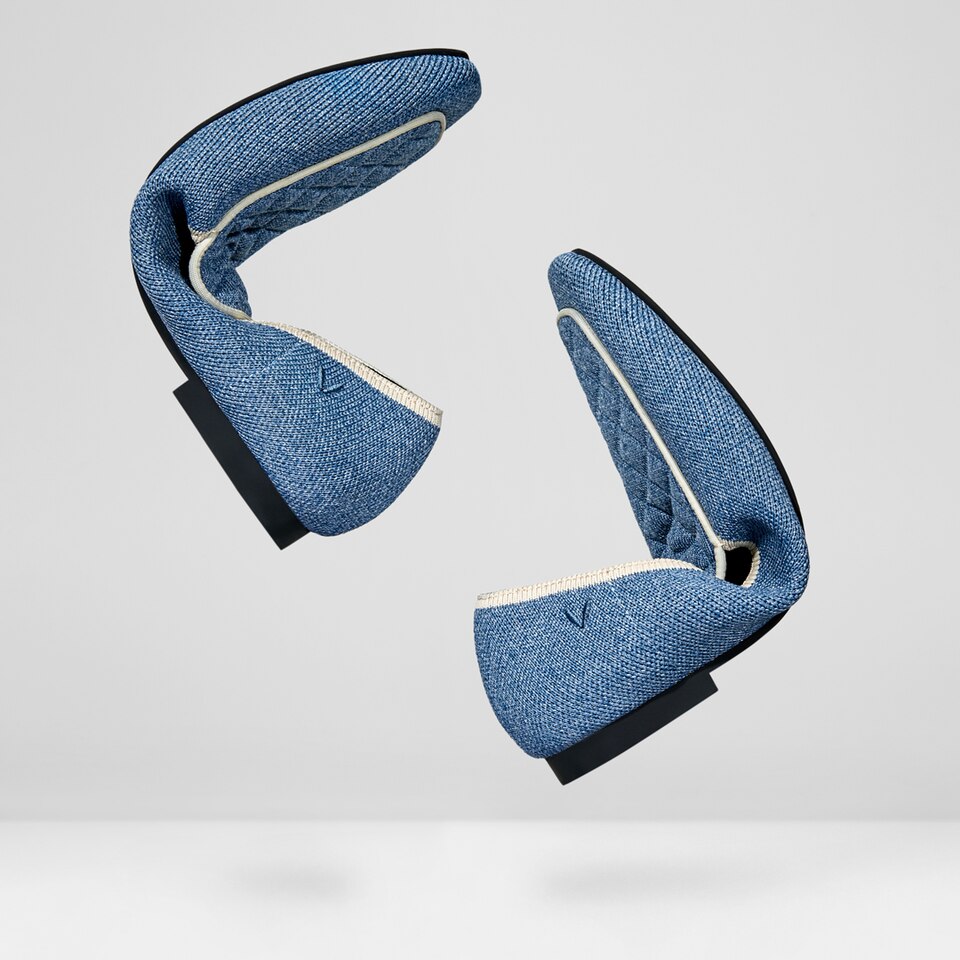 Leona Square-toe Loafers in Denim Blue | Women's Sustainable, Washable and Stylish Shoes | VIVAIA