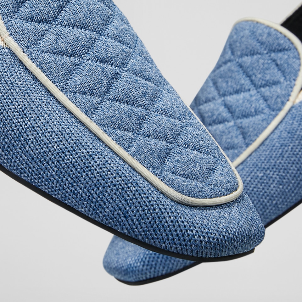 Leona Square-toe Loafers in Denim Blue | Women's Sustainable, Washable and Stylish Shoes | VIVAIA