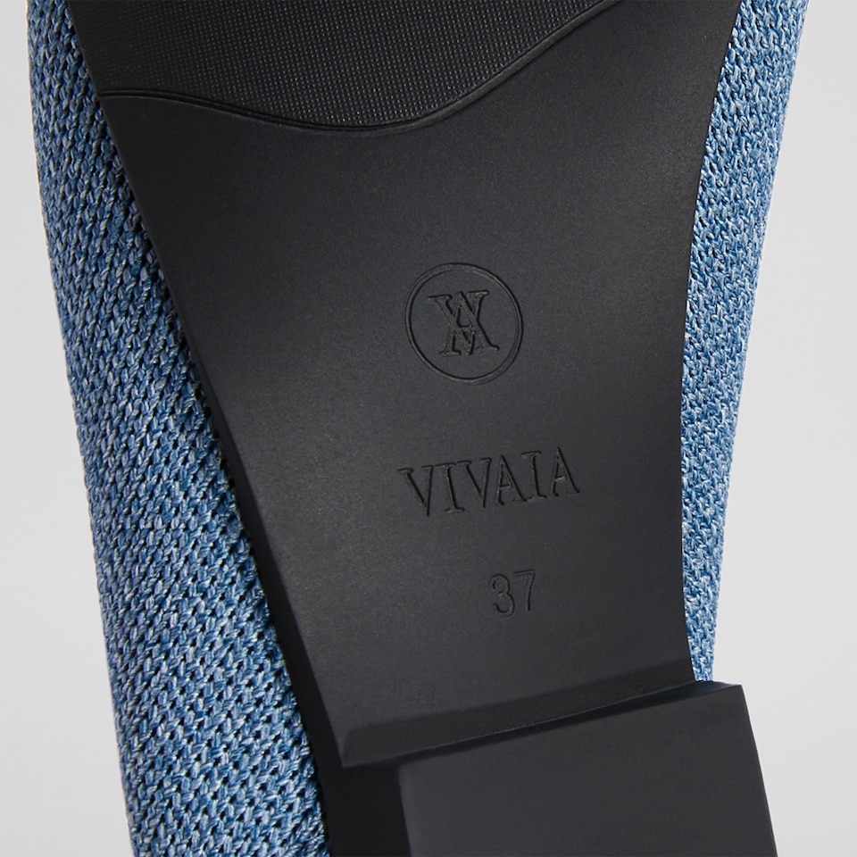 Leona Square-toe Loafers in Denim Blue | Women's Sustainable, Washable and Stylish Shoes | VIVAIA