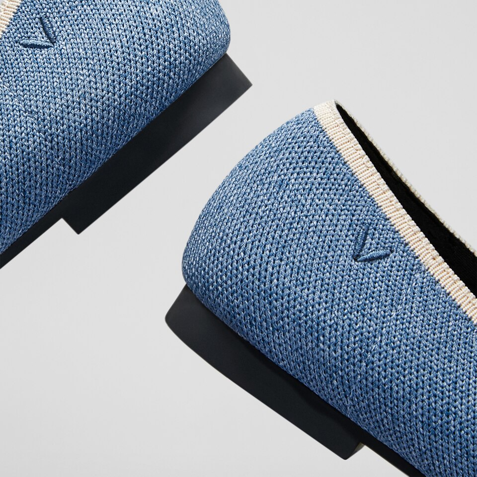 Leona Square-toe Loafers in Denim Blue | Women's Sustainable, Washable and Stylish Shoes | VIVAIA