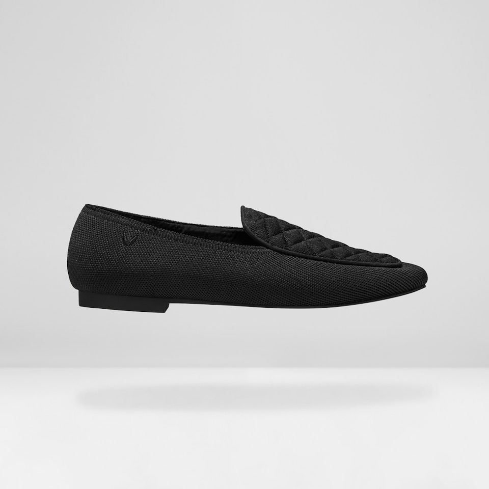 Leona Wool Square-toe Loafers in Black | Women's Sustainable, Washable and Stylish Shoes | VIVAIA